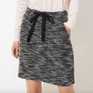ANN TAYLOR LOFT Petites Boucle Pocket Drawstring Skirt Black White PETITE Small